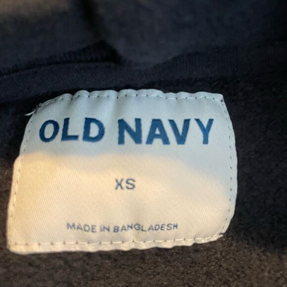 Old Navy Rotation Popover Hoodie Navy Blue Long Sleeve Pull-Over XS - Picture 6 of 9